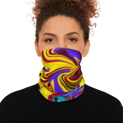 Gaiters - Trippy Yellow Swirl Winter Neck Gaiter - Acid Daddy