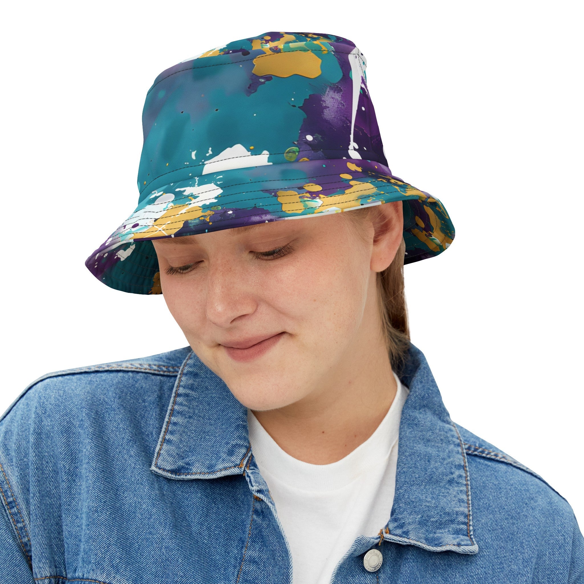 Hats - Turquoise Groove Splash Bucket Hat - Acid Daddy