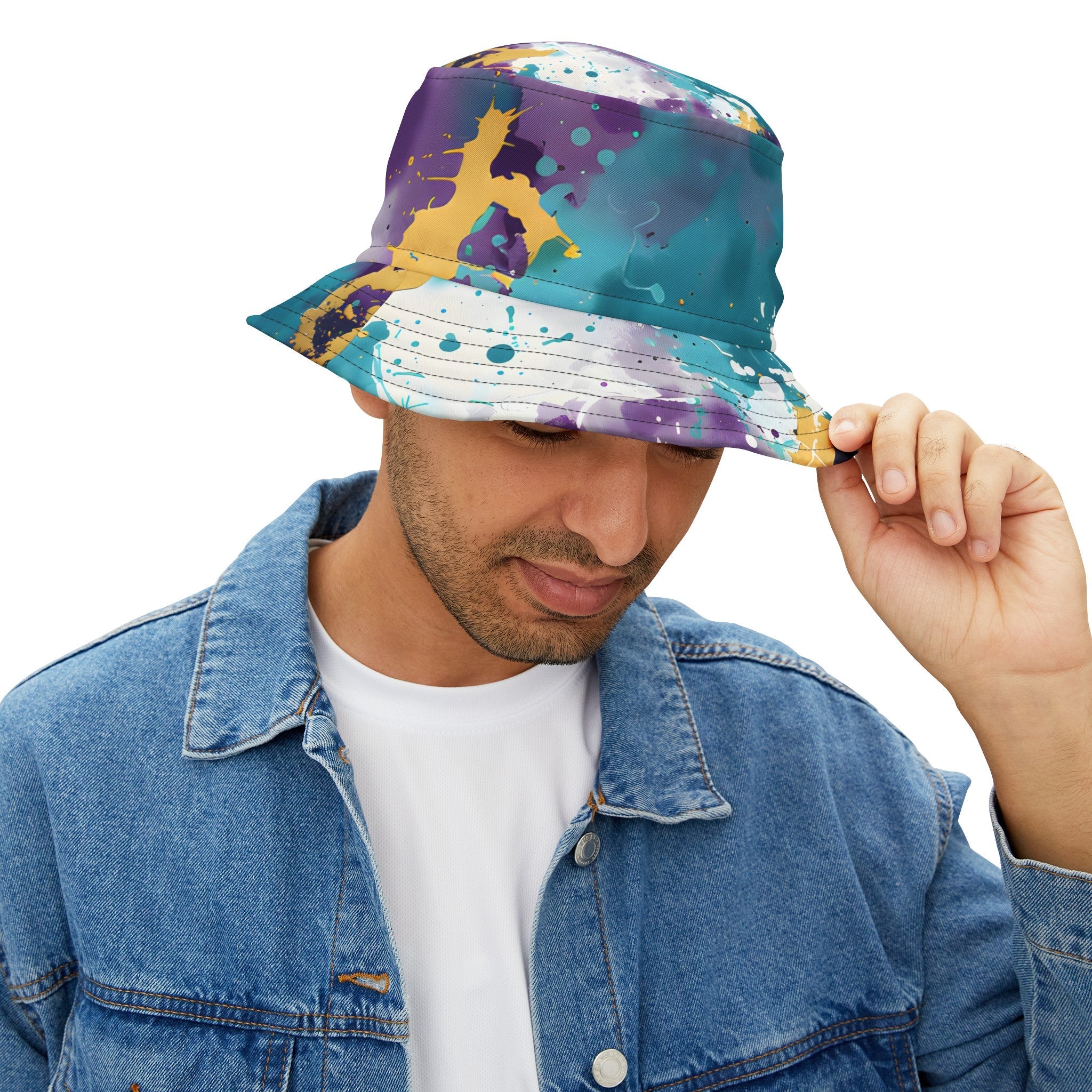 Hats - Turquoise Groove Splash Bucket Hat - Acid Daddy