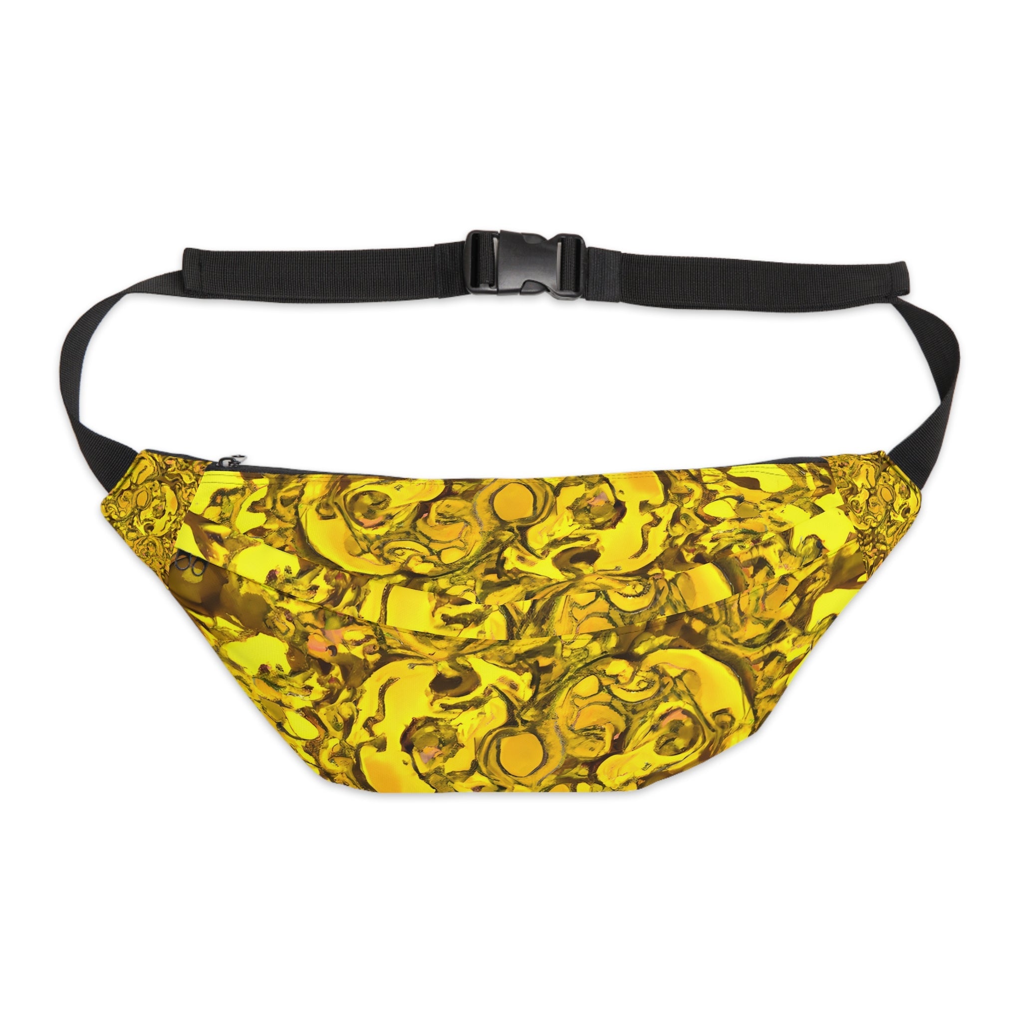 Fanny Packs - Vibrant Golden Greed Rave Festival Fanny Pack (Large) - Acid Daddy