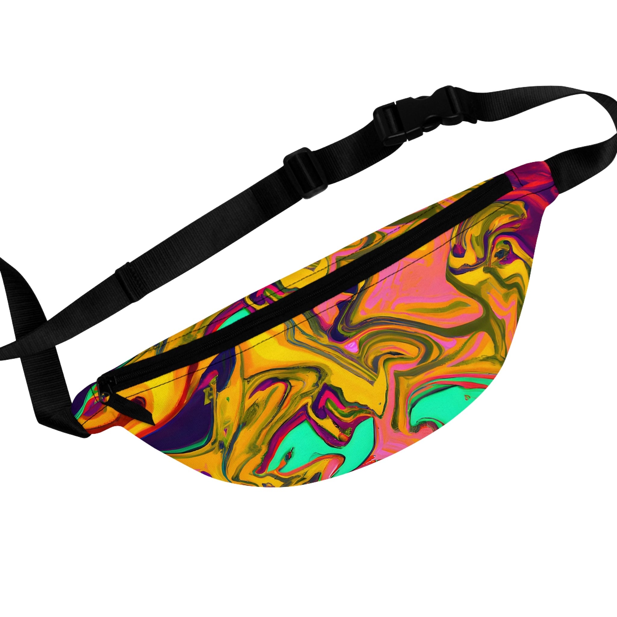 Fanny Packs - Vibrant Golden Vibes Festival Fanny Pack (Medium) - Acid Daddy