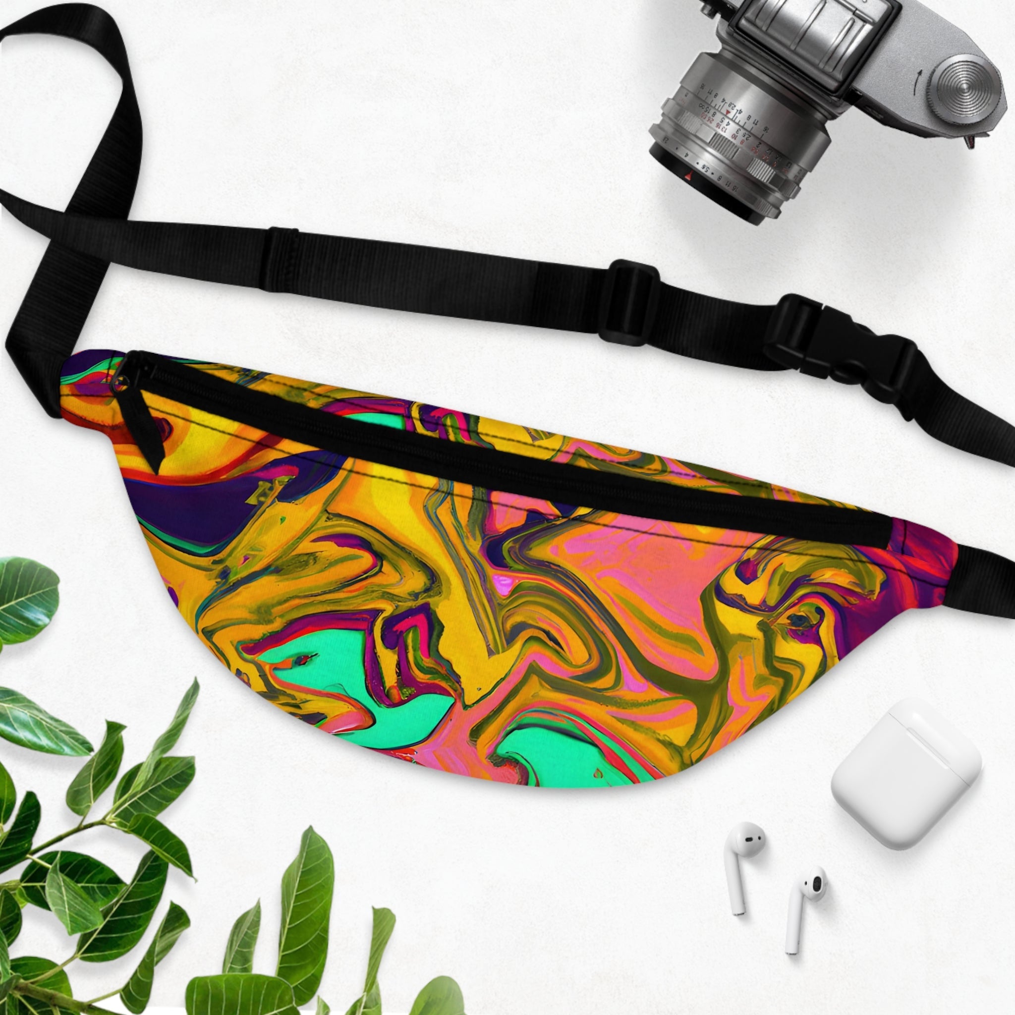 Fanny Packs - Vibrant Golden Vibes Festival Fanny Pack (Medium) - Acid Daddy