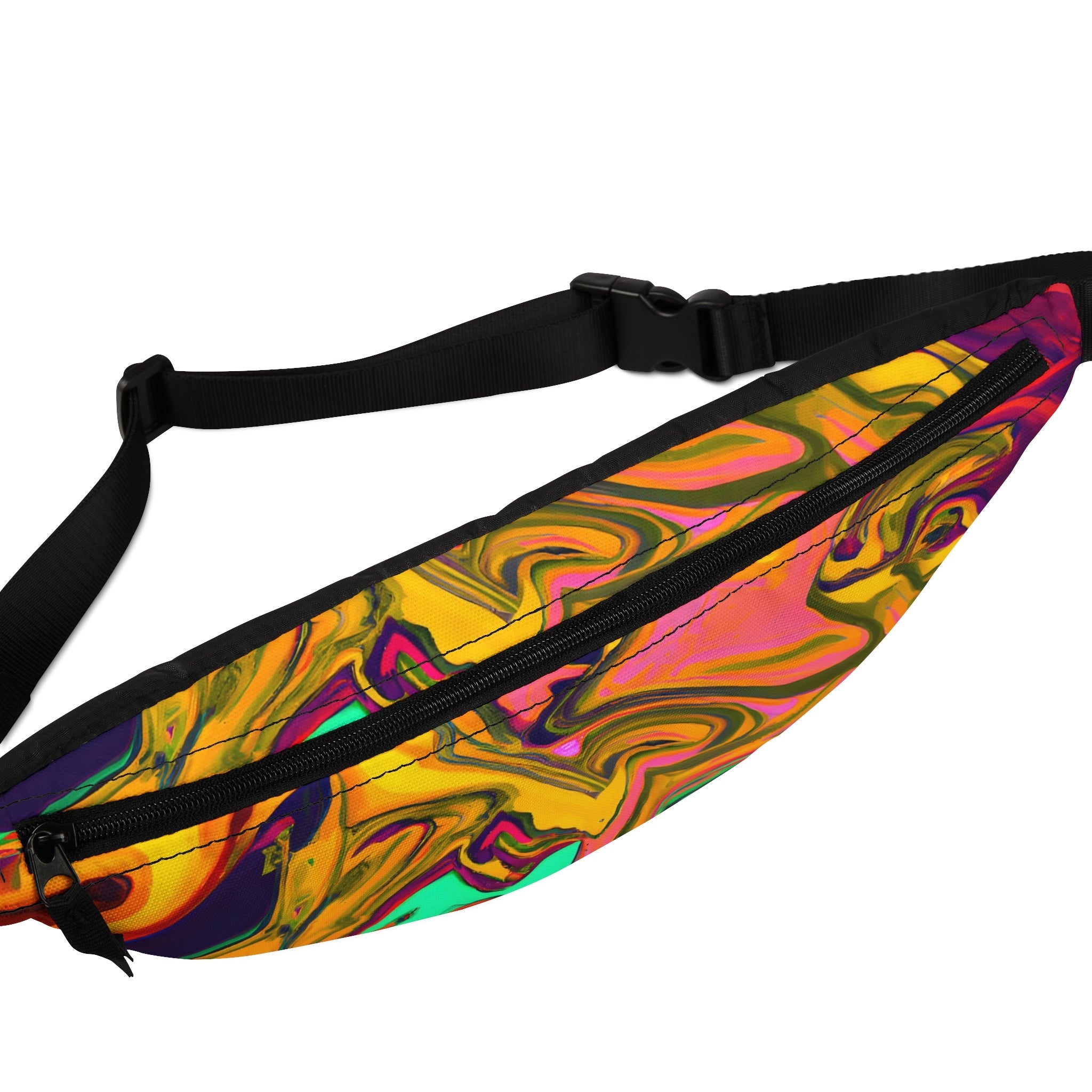 Fanny Packs - Vibrant Golden Vibes Festival Fanny Pack (Medium) - Acid Daddy