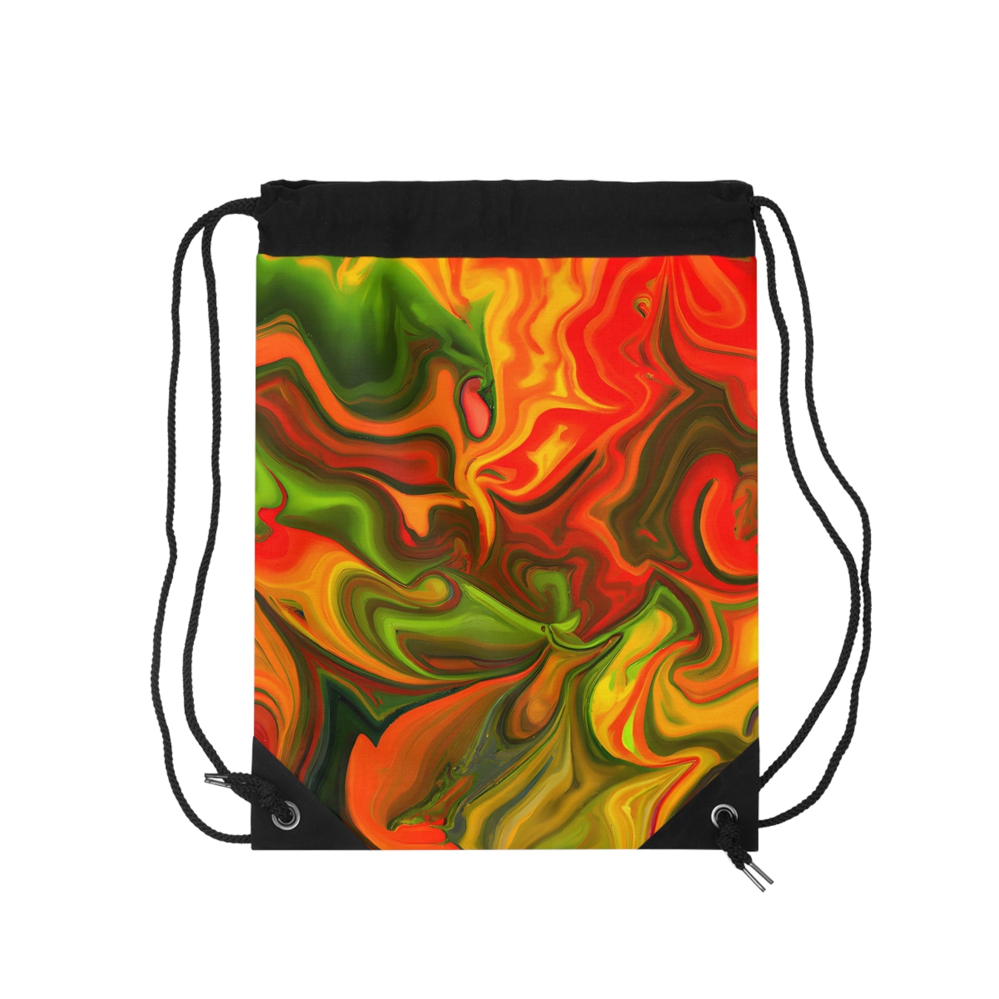 Bags - Vibrant Orange Groove Drawstring Bag - Acid Daddy