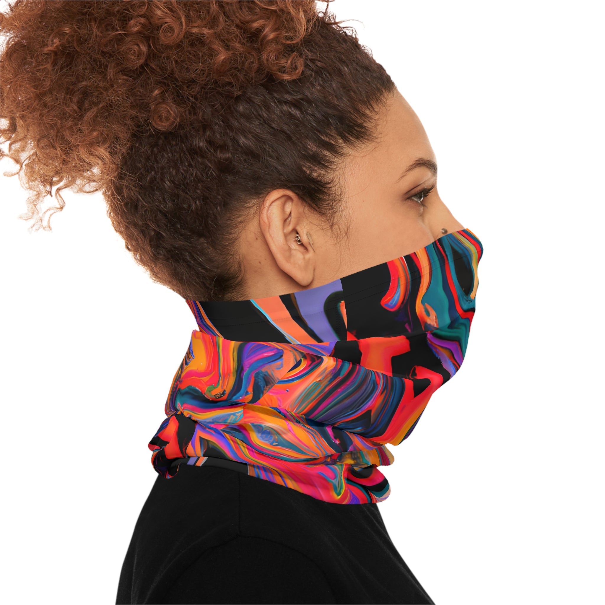 Gaiters - Vibrant Pastel Swirl Midweight Neck Gaiter - Acid Daddy