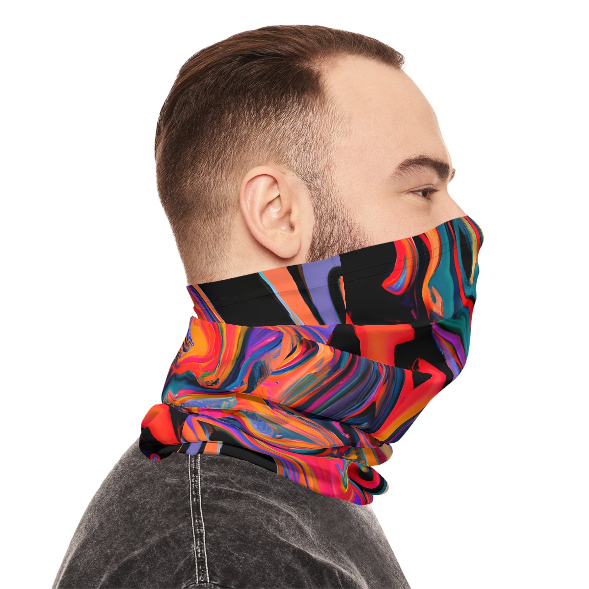 Gaiters - Vibrant Pastel Swirl Midweight Neck Gaiter - Acid Daddy