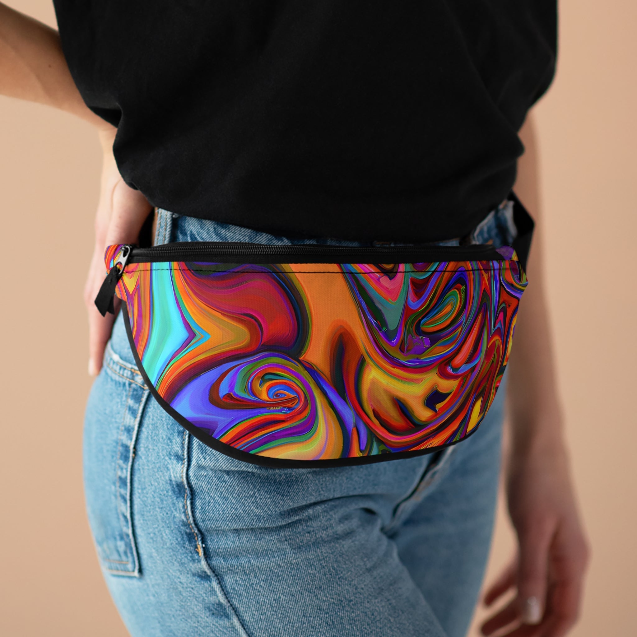 Fanny Packs - Vibrant Psychedelic Rave Trippy Fanny Pack (Medium) - Acid Daddy