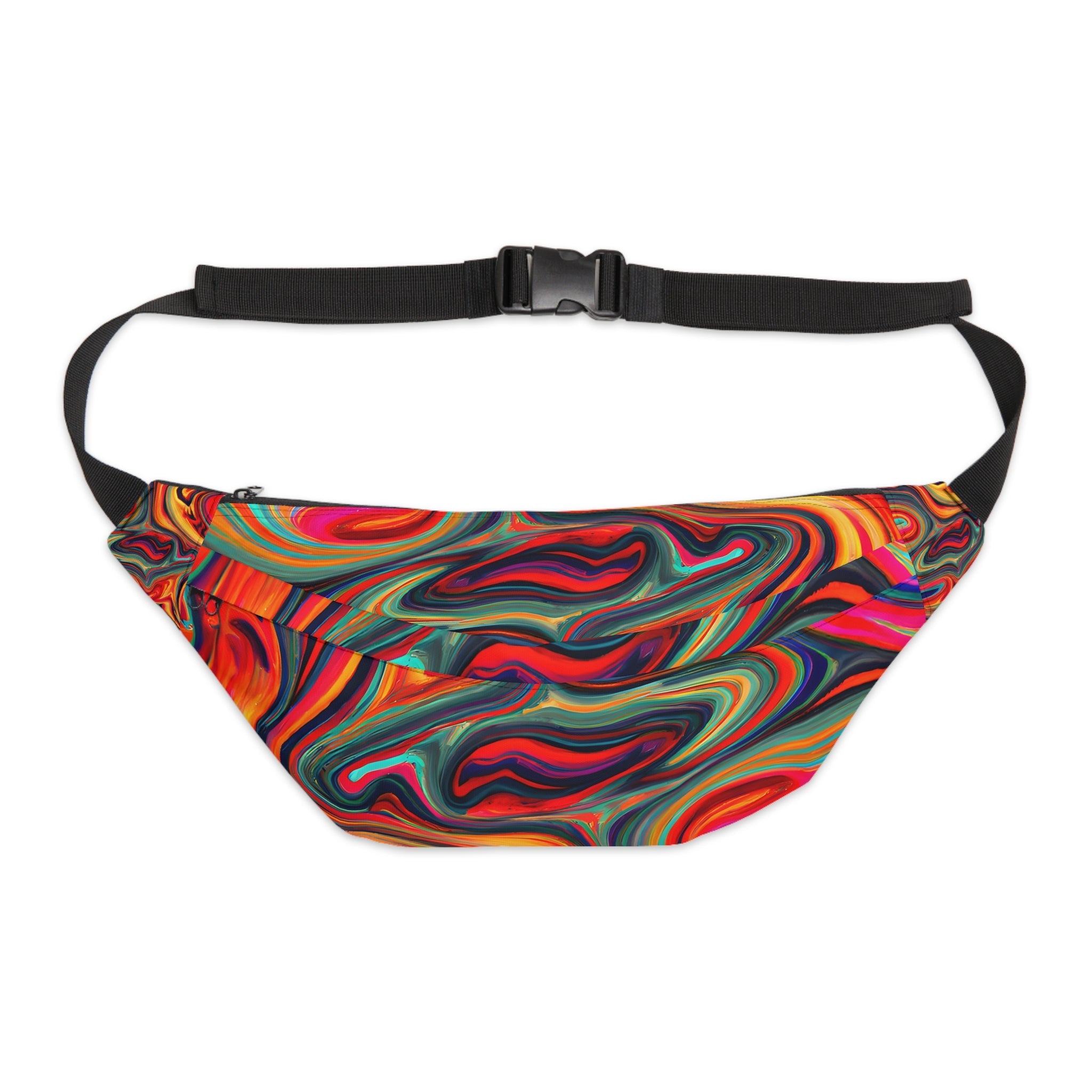 Fanny Packs - Vibrant Psychedelic Swish Trippy Fanny Pack (Large) - Acid Daddy