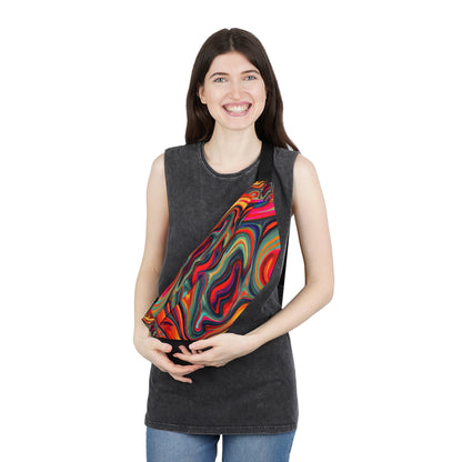 Fanny Packs - Vibrant Psychedelic Swish Trippy Fanny Pack (Large) - Acid Daddy