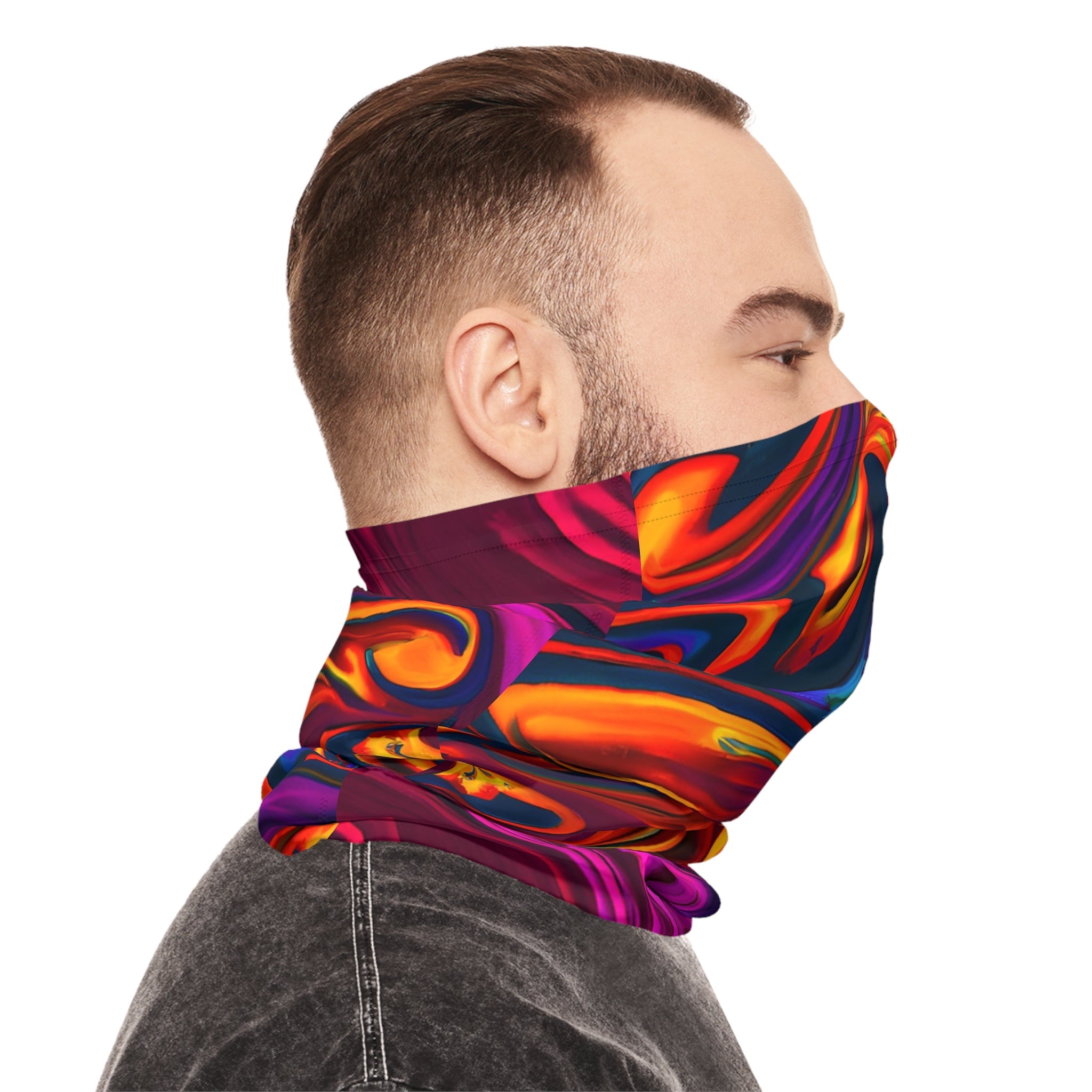 Gaiters - Vibrant Purple Flame Midweight Neck Gaiter - Acid Daddy