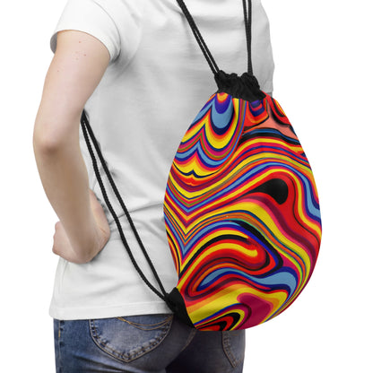 Bags - Vibrant Retro Swirls Party Drawstring Bag - Acid Daddy