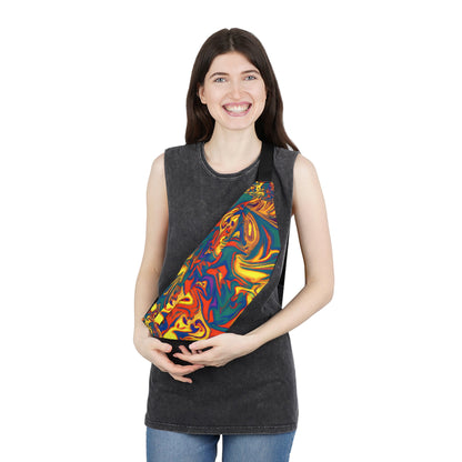 Fanny Packs - Vibrant Synesthetic Flame Trippy Fanny Pack (Large) - Acid Daddy