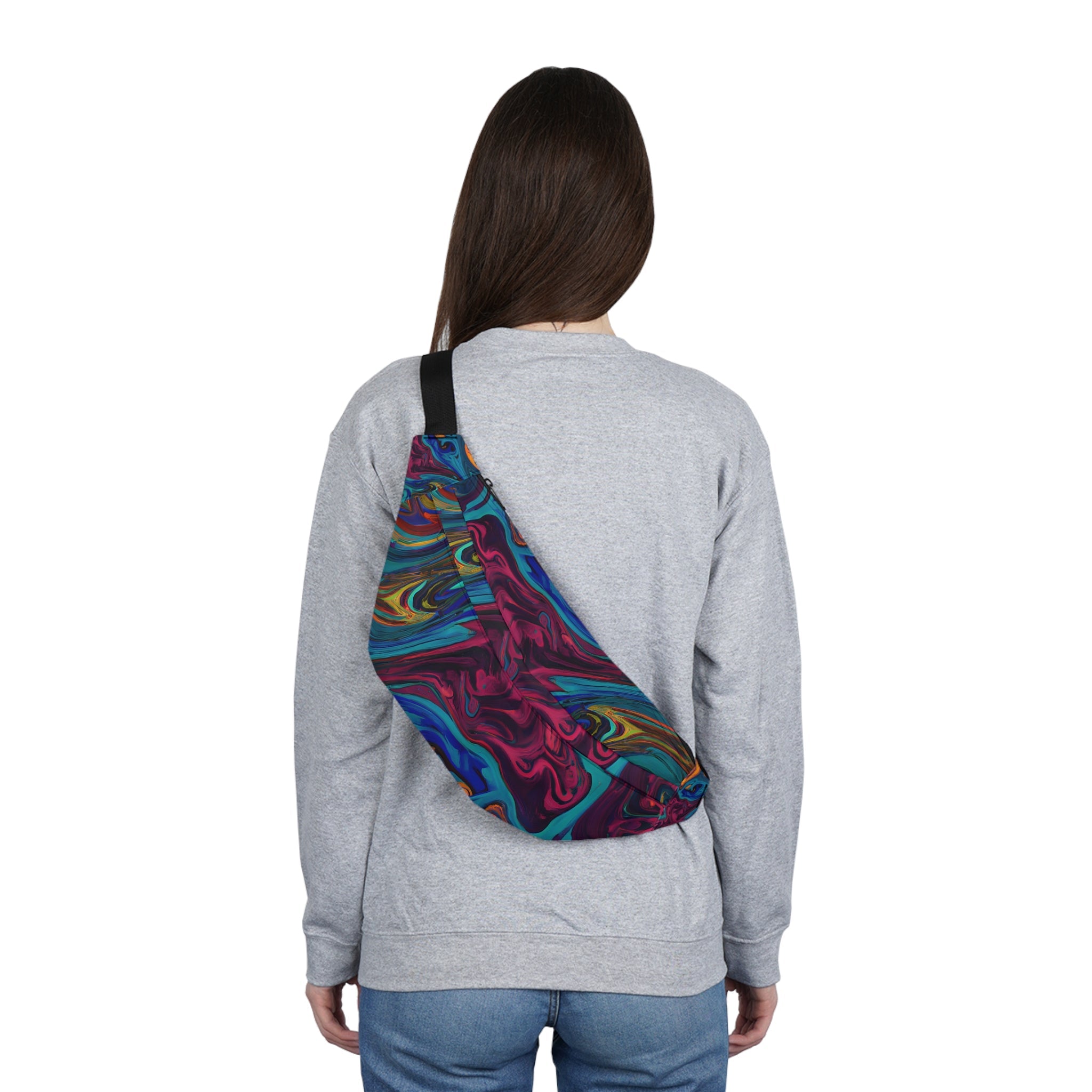 Fanny Packs - Vibrant Trippy Mosaic Stir Trippy Fanny Pack (Large) - Acid Daddy