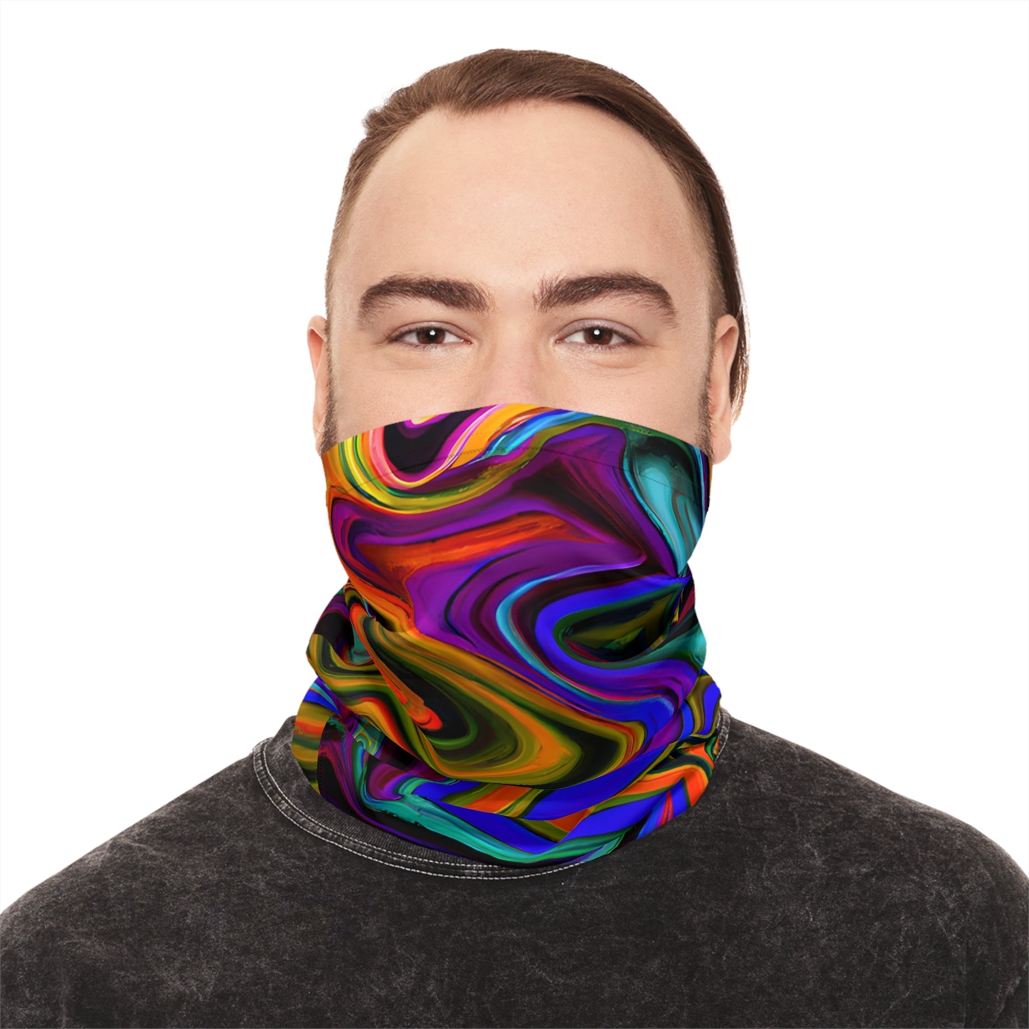 Gaiters - Vibrant Trippy Swish Midweight Neck Gaiter - Acid Daddy