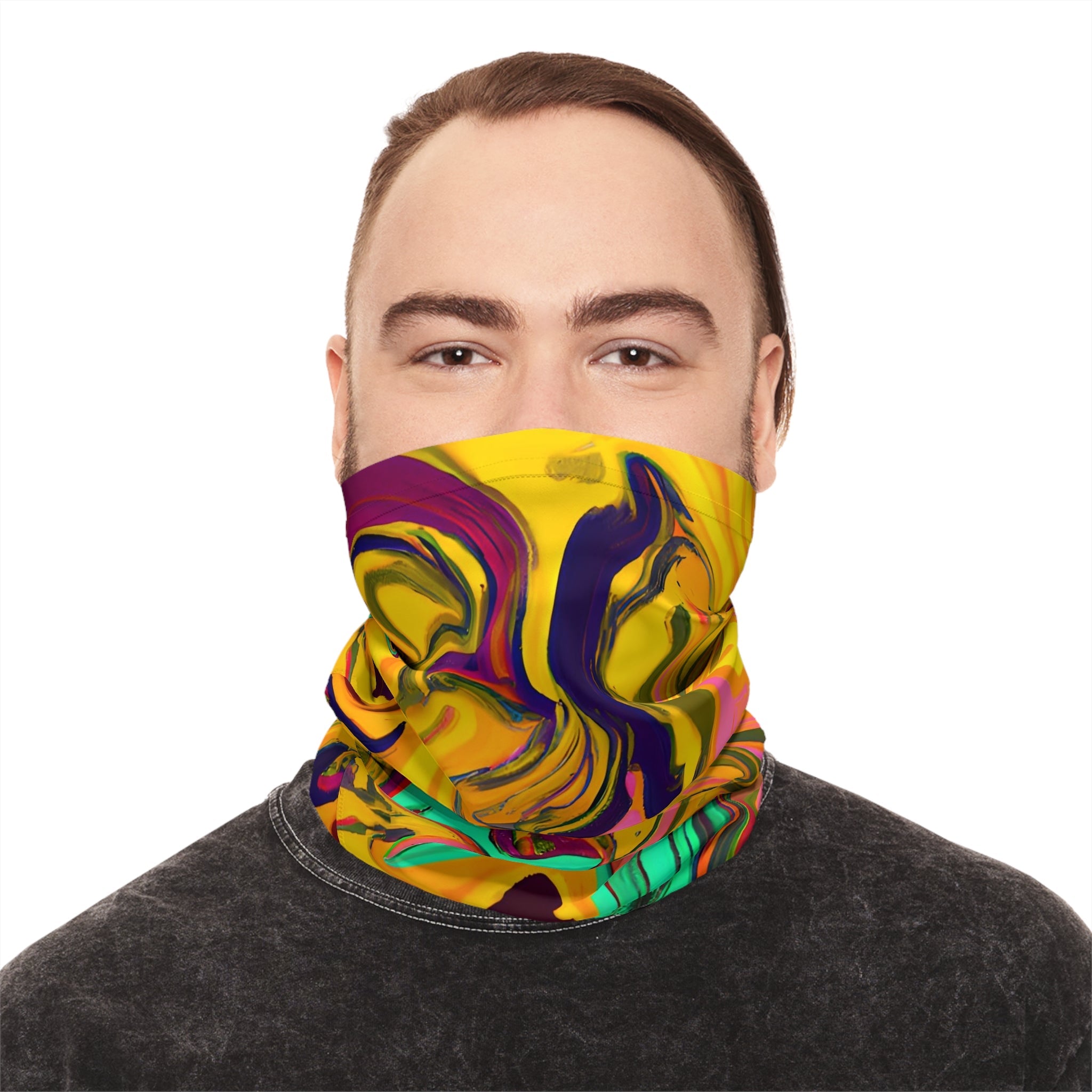 Gaiters - Vivid Golden Vibes Midweight Neck Gaiter - Acid Daddy