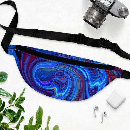 Fanny Packs - Vortex Blue Rave Festival Fanny Pack (Medium) - Acid Daddy