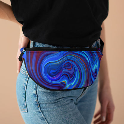 Fanny Packs - Vortex Blue Rave Festival Fanny Pack (Medium) - Acid Daddy