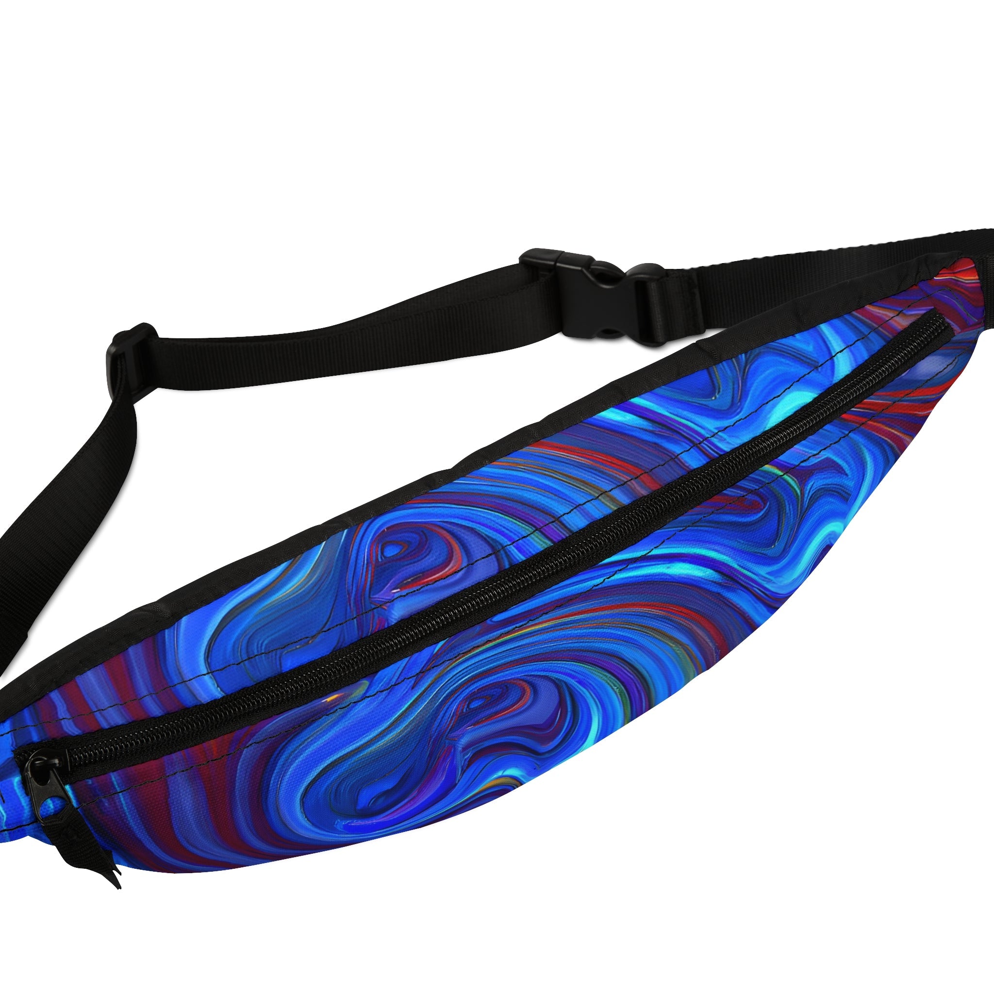 Fanny Packs - Vortex Blue Rave Festival Fanny Pack (Medium) - Acid Daddy