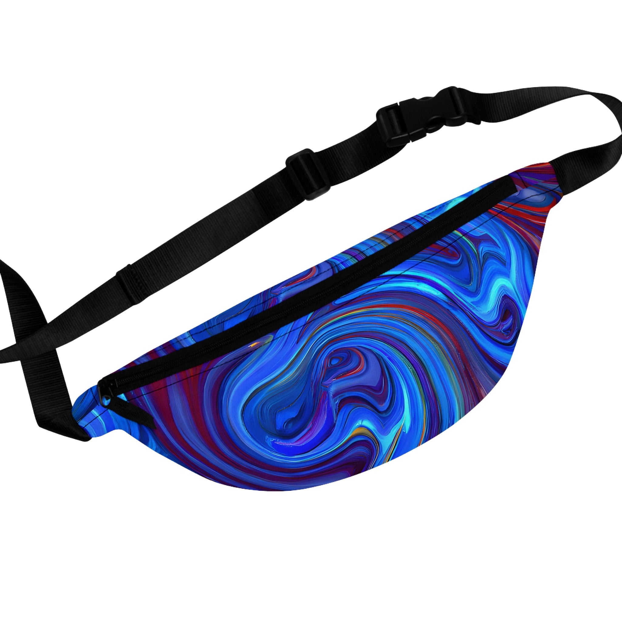 Fanny Packs - Vortex Blue Rave Festival Fanny Pack (Medium) - Acid Daddy