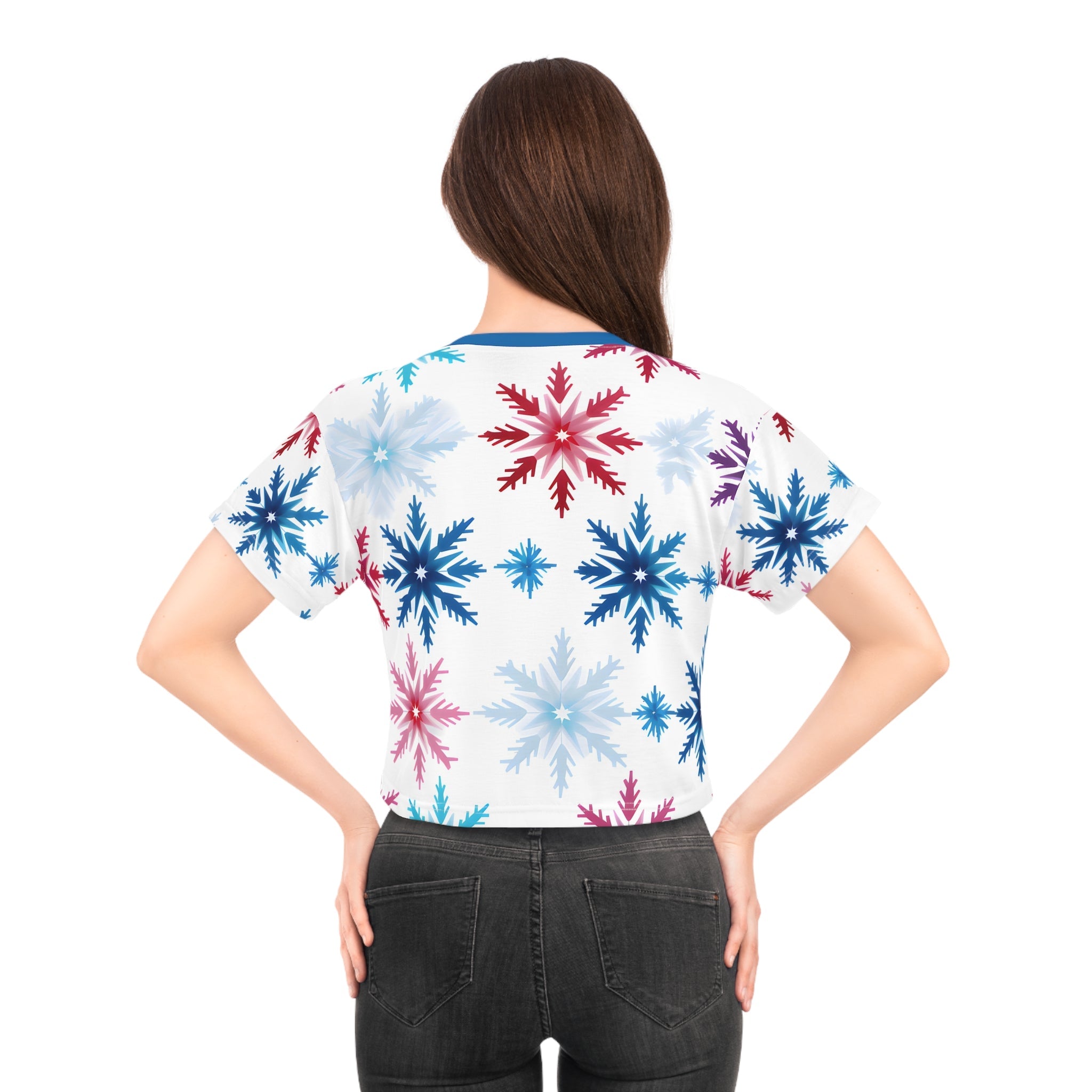 Crop Top Tees - Women's Colorado Snowflakes Crop Top Tee - Acid Daddy