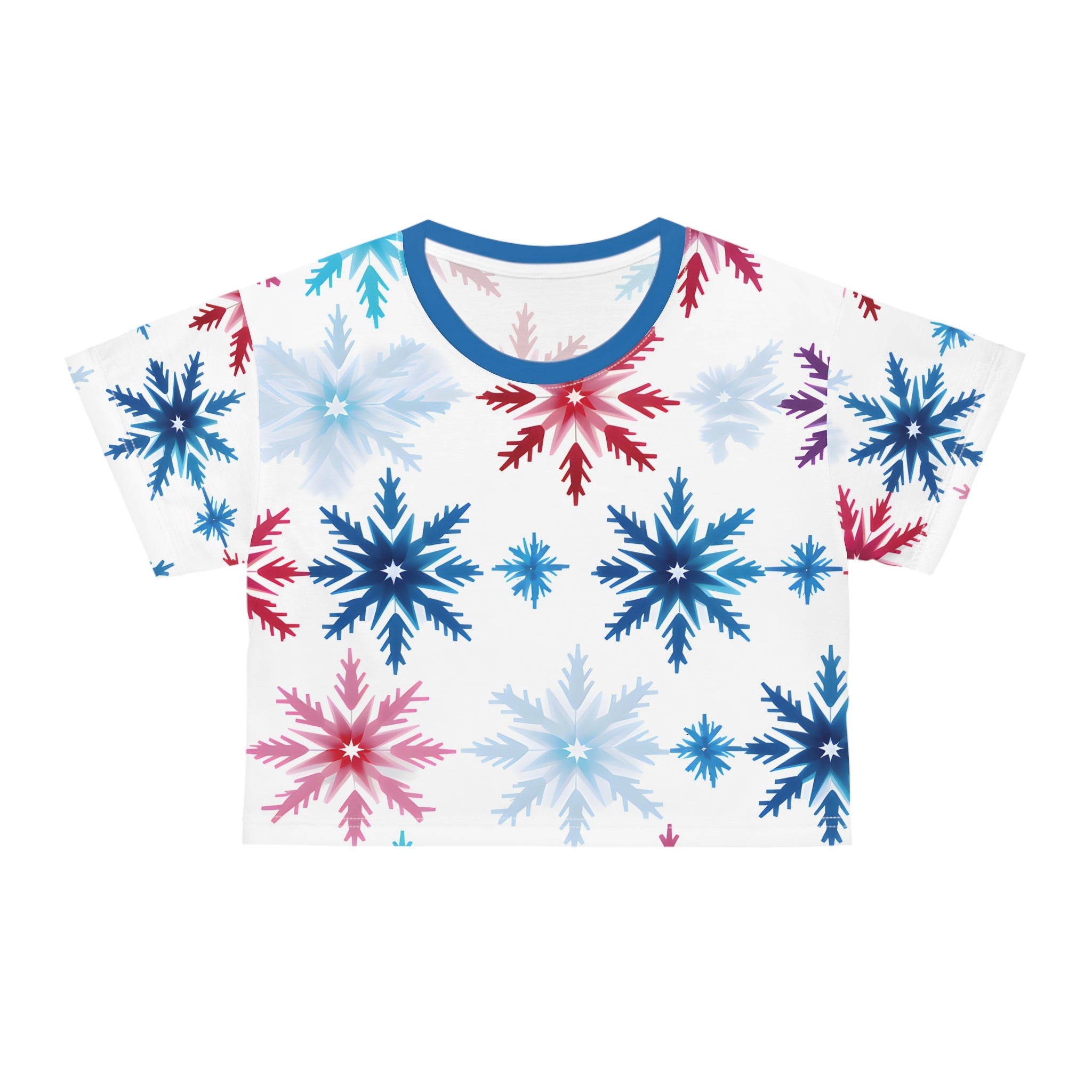 Crop Top Tees - Women's Colorado Snowflakes Crop Top Tee - Acid Daddy