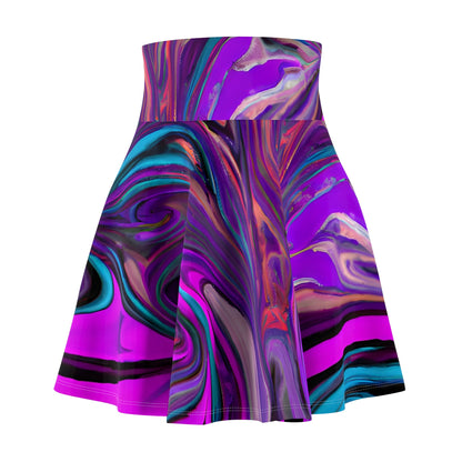 All Over Prints - Women's Enthralling Pink Skater Skirt - Acid Daddy