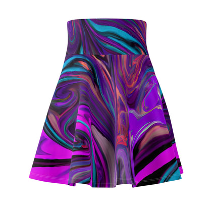 All Over Prints - Women's Enthralling Pink Skater Skirt - Acid Daddy