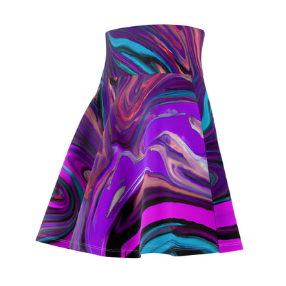 All Over Prints - Women's Enthralling Pink Skater Skirt - Acid Daddy