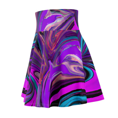 All Over Prints - Women's Enthralling Pink Skater Skirt - Acid Daddy