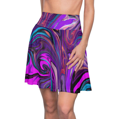 All Over Prints - Women's Enthralling Pink Skater Skirt - Acid Daddy