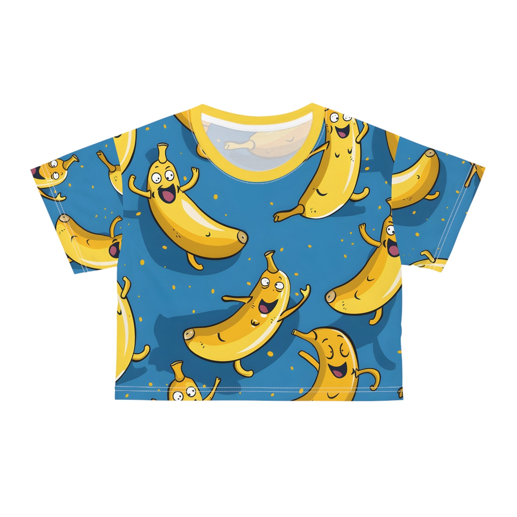 Crop Top Tees - Women's Happy Banana Fun Crop Top Tee - Acid Daddy