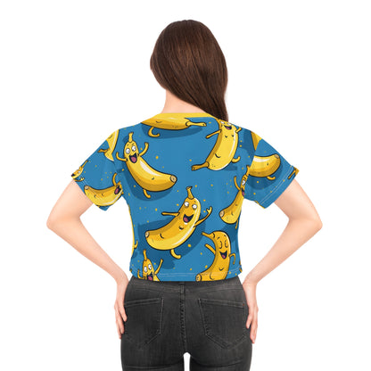 Crop Top Tees - Women's Happy Banana Fun Crop Top Tee - Acid Daddy