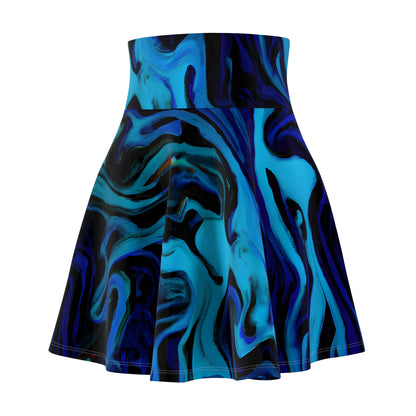 Skater Skirt - Women's Liquid Blue Wave Skater Skirt - Acid Daddy