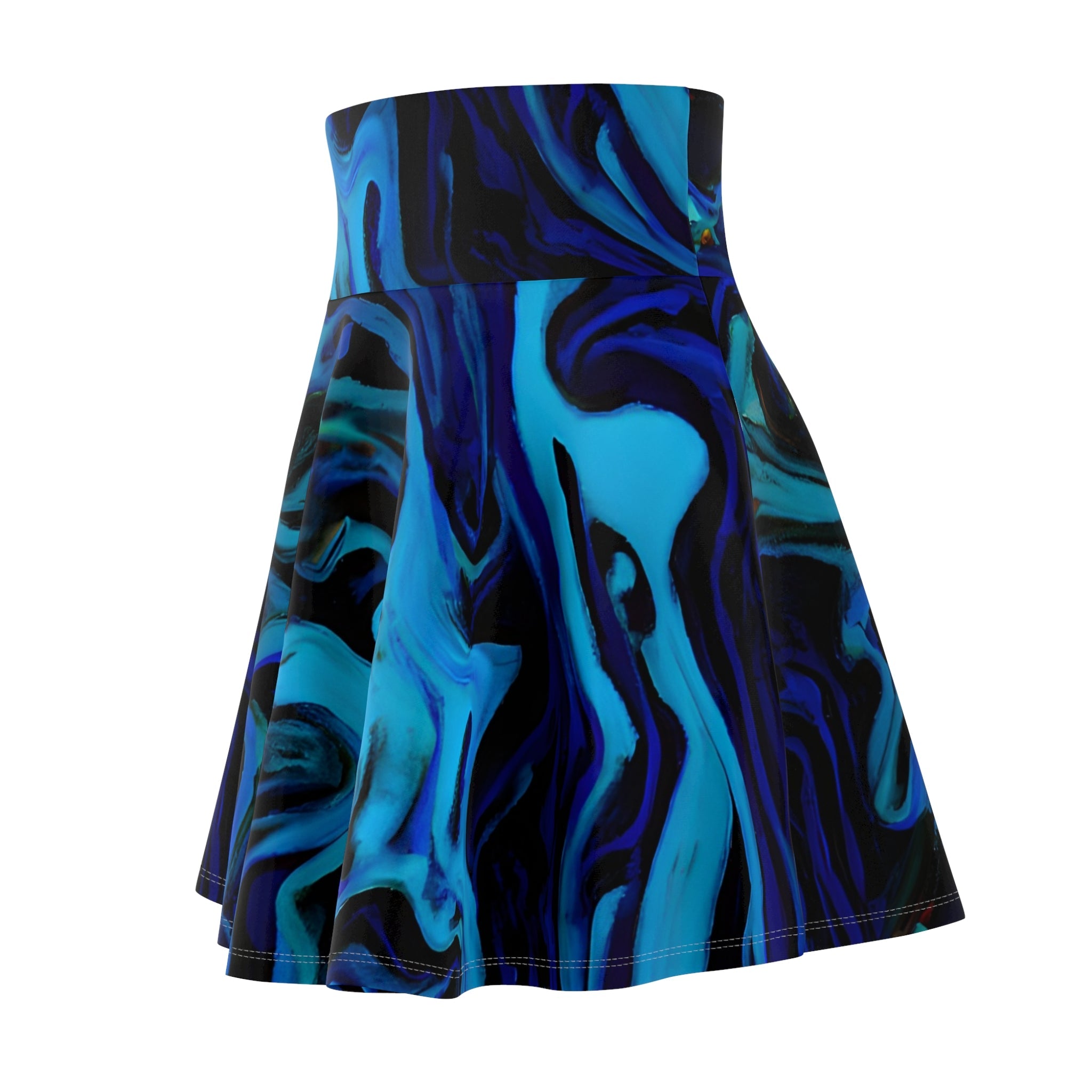 Skater Skirt - Women's Liquid Blue Wave Skater Skirt - Acid Daddy