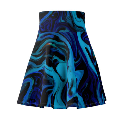 Skater Skirt - Women's Liquid Blue Wave Skater Skirt - Acid Daddy