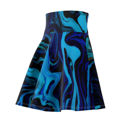 Skater Skirt - Women's Liquid Blue Wave Skater Skirt - Acid Daddy