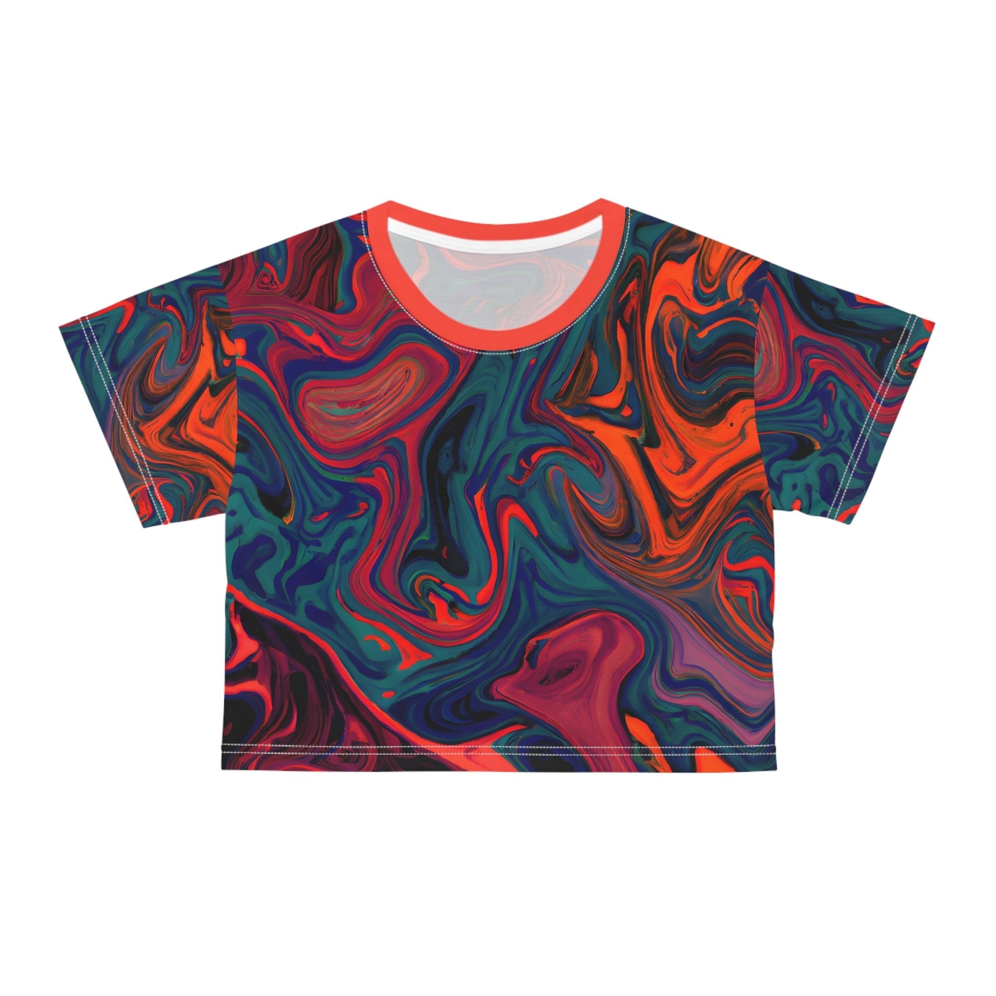 All Over Prints - Women's Painted Trip Crop Top Tee - Acid Daddy