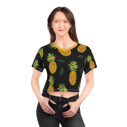 Crop Top Tees - Women's Pineapple Love - In Crop Top Tee - Acid Daddy