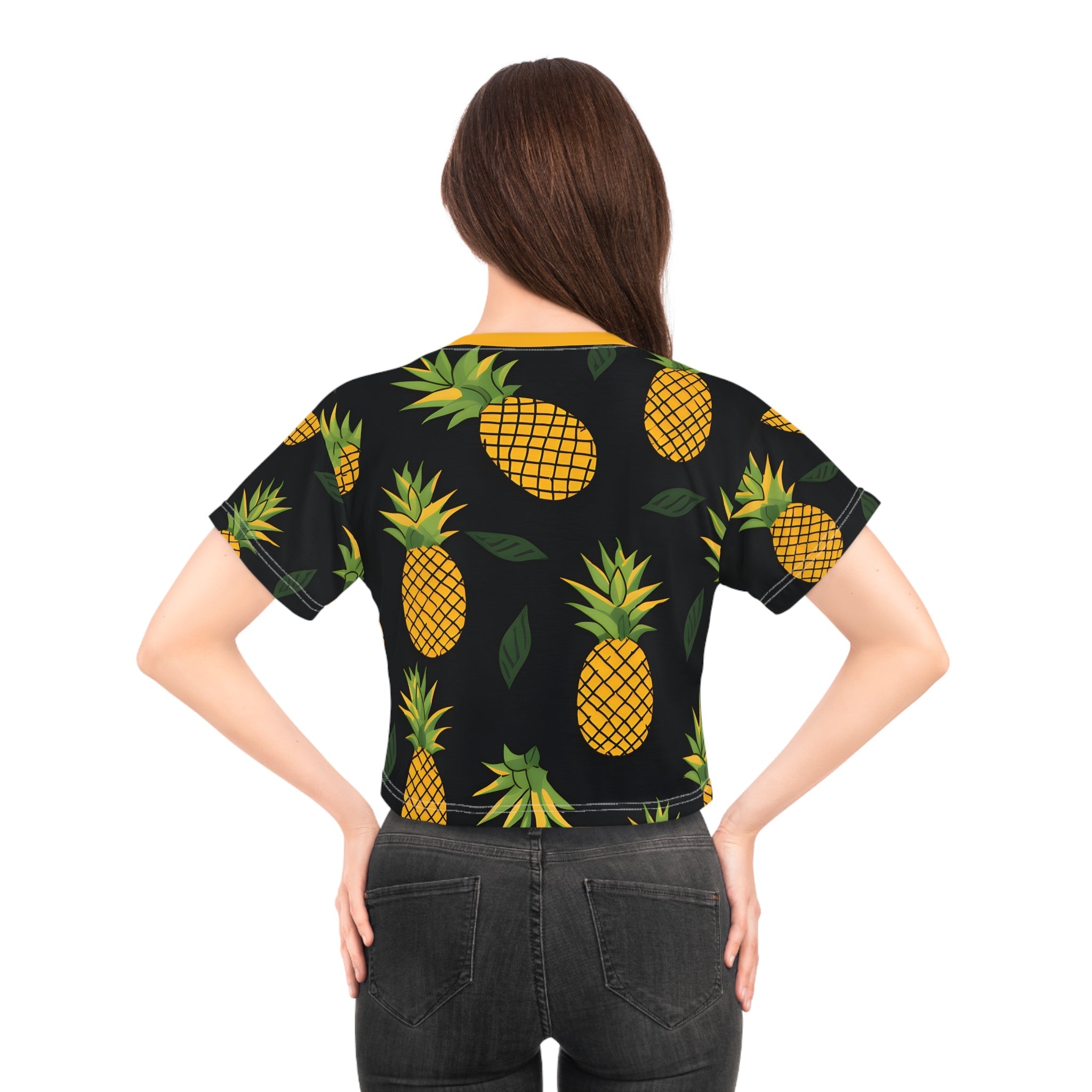 Crop Top Tees - Women's Pineapple Love - In Crop Top Tee - Acid Daddy