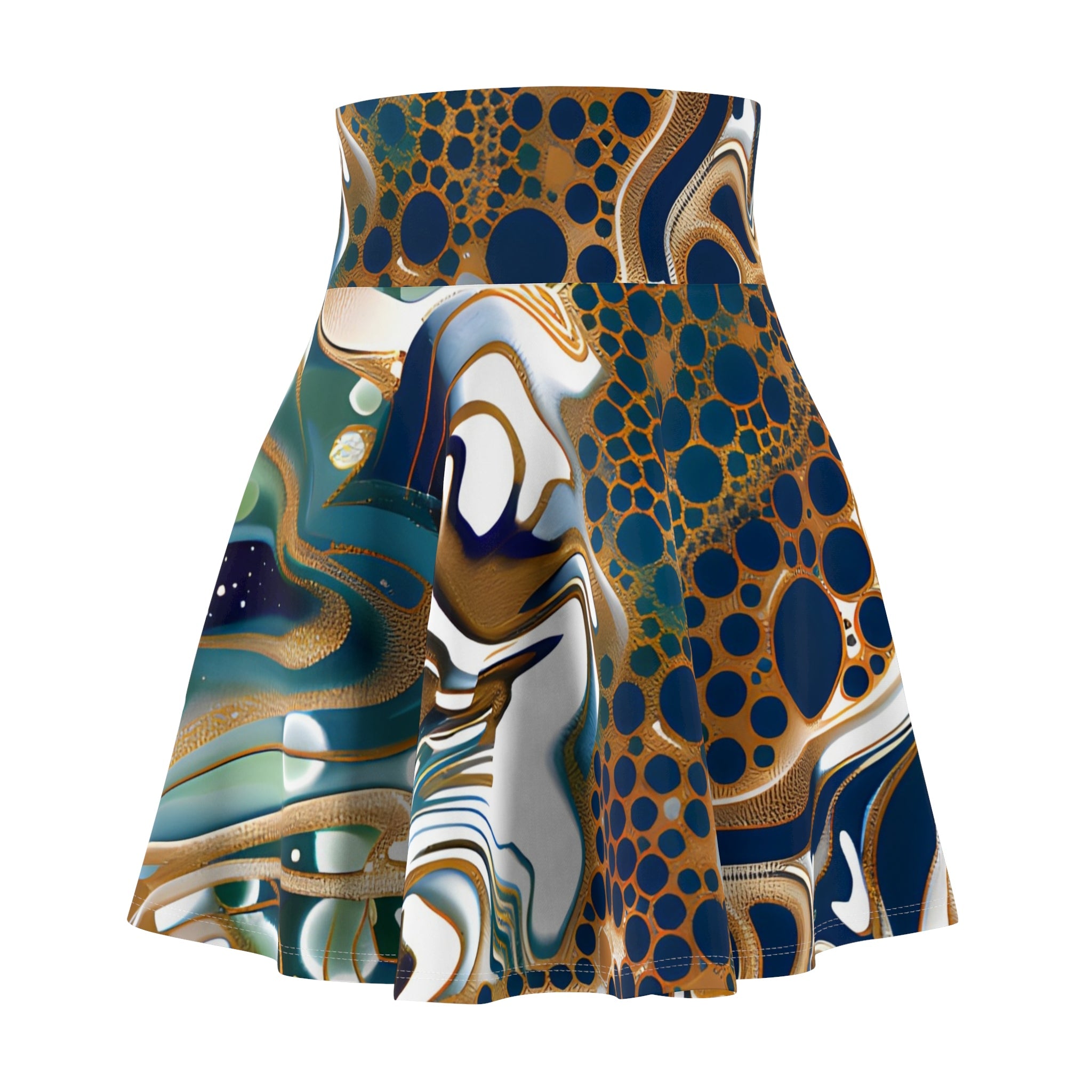 All Over Prints - Women's Psychedelic Sapphire Skater Skirt - Acid Daddy