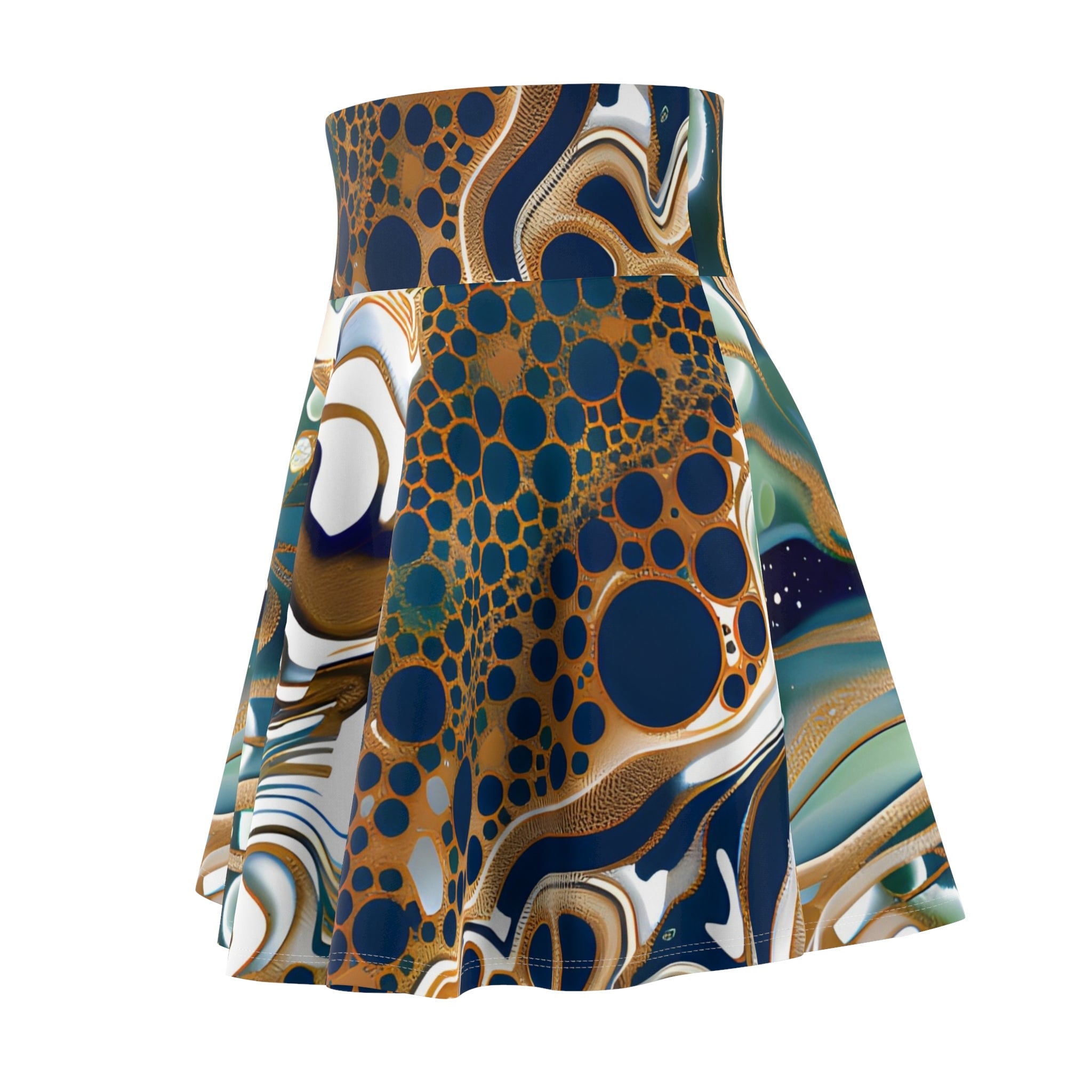 Festival Gear - All Over Prints - Women's Psychedelic Sapphire Skater Skirt - Acid Daddy