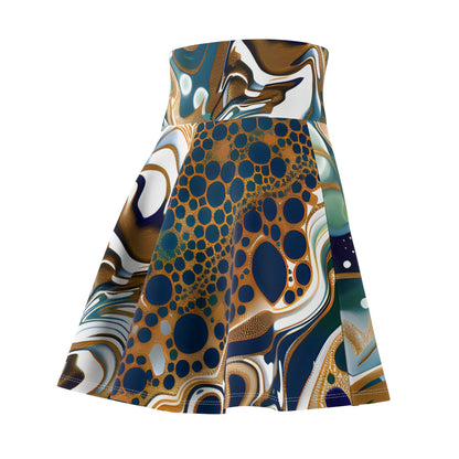 Festival Gear - All Over Prints - Women's Psychedelic Sapphire Skater Skirt - Acid Daddy