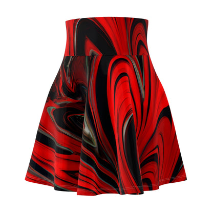 All Over Prints - Women's Raging Red Swirl Skater Skirt - Acid Daddy