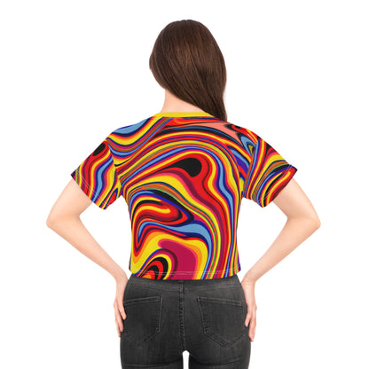 Crop Top Tees - Women's Retro Swirl Chic Crop Top Tee - Acid Daddy