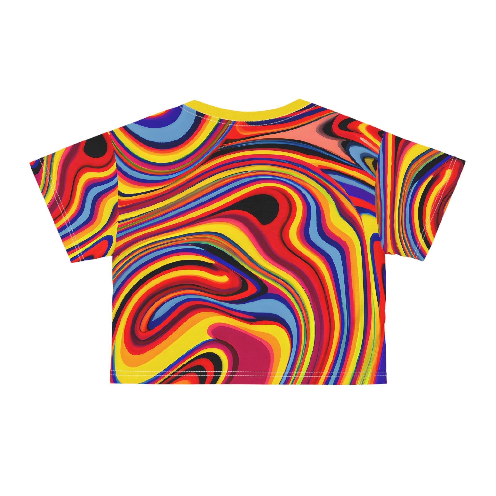 Crop Top Tees - Women's Retro Swirl Chic Crop Top Tee - Acid Daddy