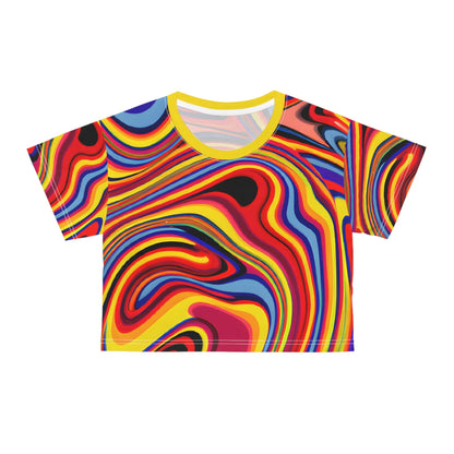 Crop Top Tees - Women's Retro Swirl Chic Crop Top Tee - Acid Daddy