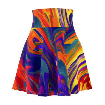 Skater Skirt - Women's Trippy Fire Skater Skirt - Acid Daddy