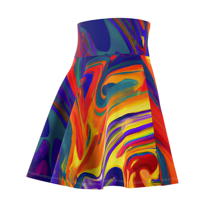 Skater Skirt - Women's Trippy Fire Skater Skirt - Acid Daddy