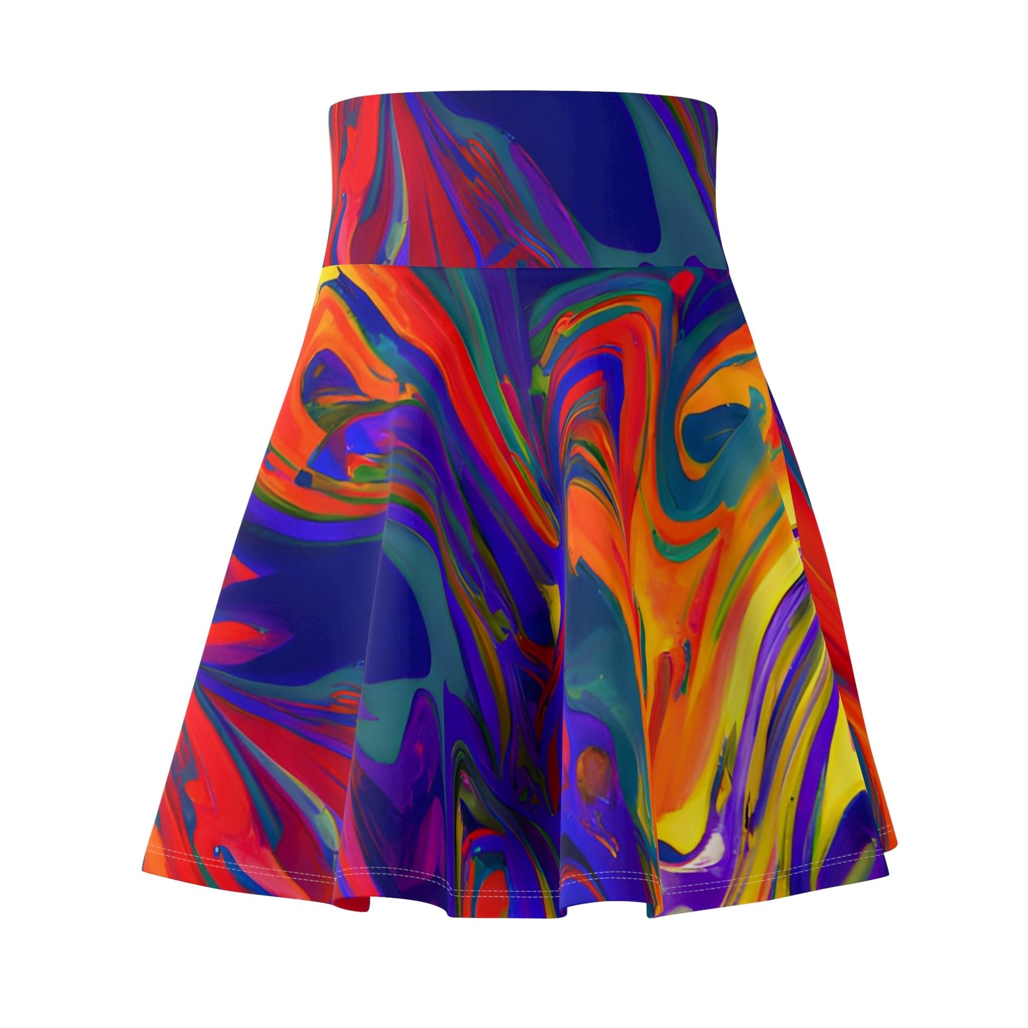 Skater Skirt - Women's Trippy Fire Skater Skirt - Acid Daddy