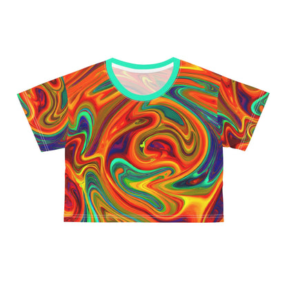 Crop Top Tees - Women's Trippy Orange Bliss Crop Top Tee - Acid Daddy